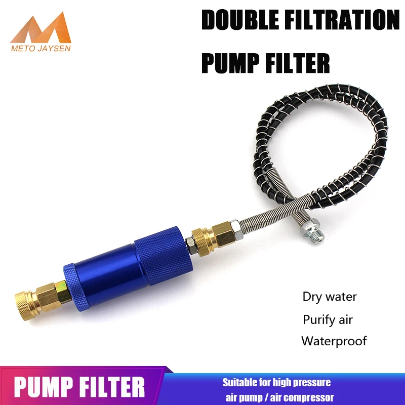 Pompa Tangan Filter Udara PCP Pemisah Air-Minyak Penyaringan dengan Benang M10x1 Konektor Cepat 50Cm Selang Tekanan Tinggi