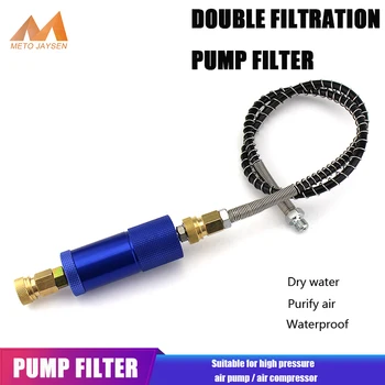 Filtre à Air de pompe à main PCP, séparateur d'eau et d'huile, filtrage avec filetage M10x1, connecteur rapide, tuyau haute pression de 50cm