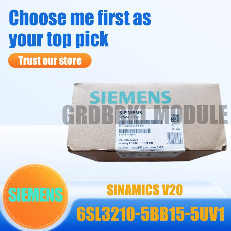 

New Original SIEMENS 6SL3210-5BB15-5UV1 6SL3 210-5BB15-5UV1 SINAMICS V20 Frequency Converter