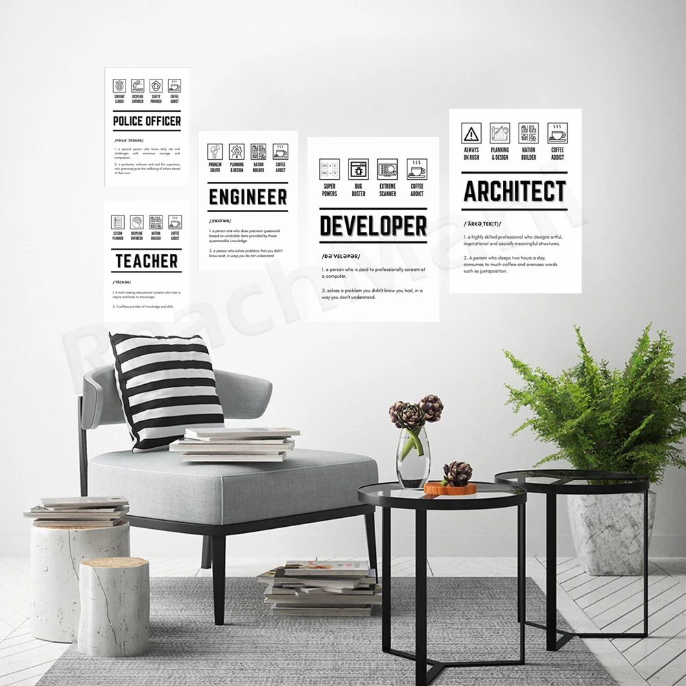 Developer Definition, Police Definition, Teacher Definition, Architect Definition, Engineering Print Poster, Dictionary Artwork