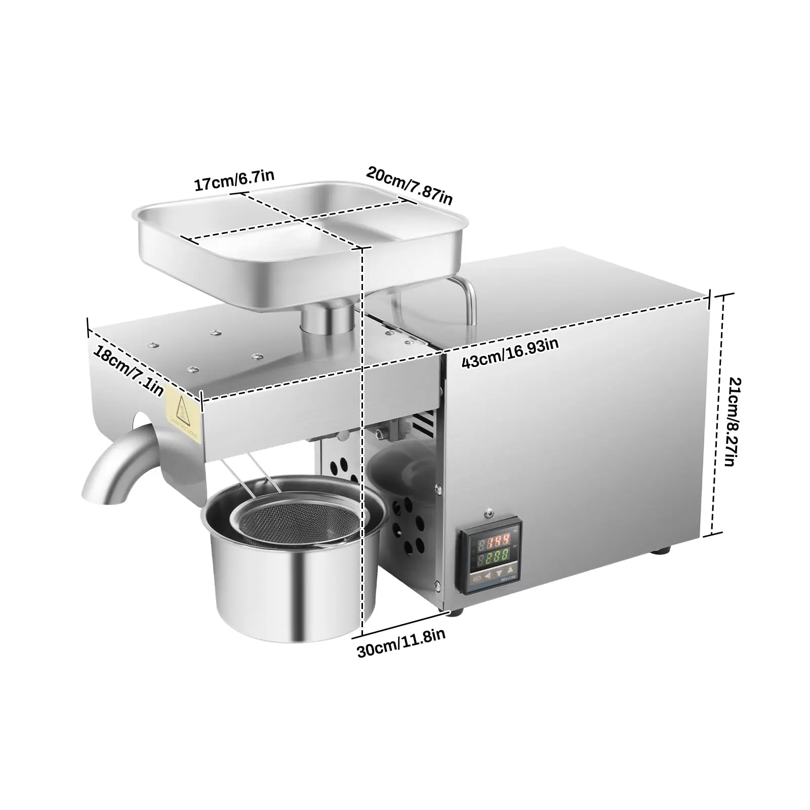 Oil Press Machine, 110V 610W Hot Press Oil Extractor Automatic Commercial Automatic Electric Oil Presser Cold Hot Press