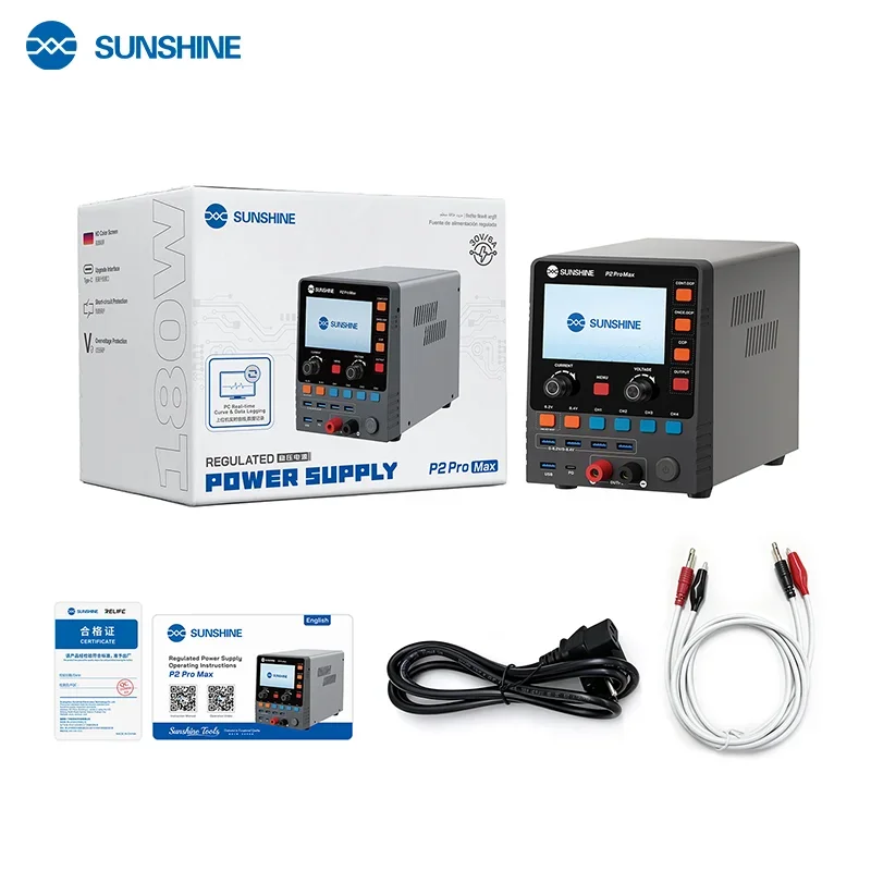 SUNSHINE P2 Pro MAX 180W Intelligent Regulated DC Power Supply Toroidal Transformer 30V/6A Output Mobile Phone Repair Tools