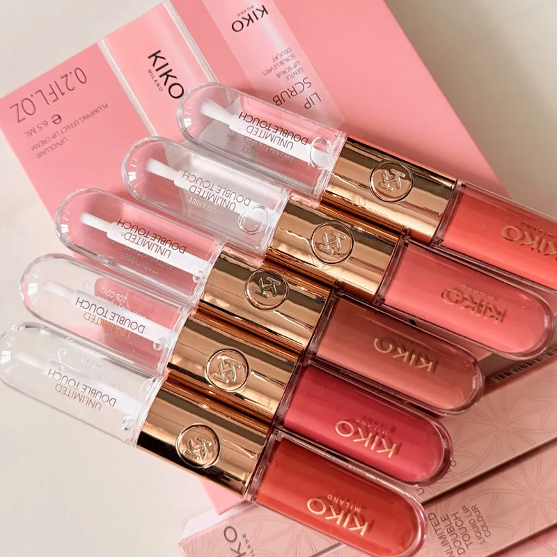 Hot Brand KIKO Double Touch Lip Tint Dual End Lip Gloss Smudge Proof Non Transfer Liquid Lipstick for Women Daily Casual Makeup