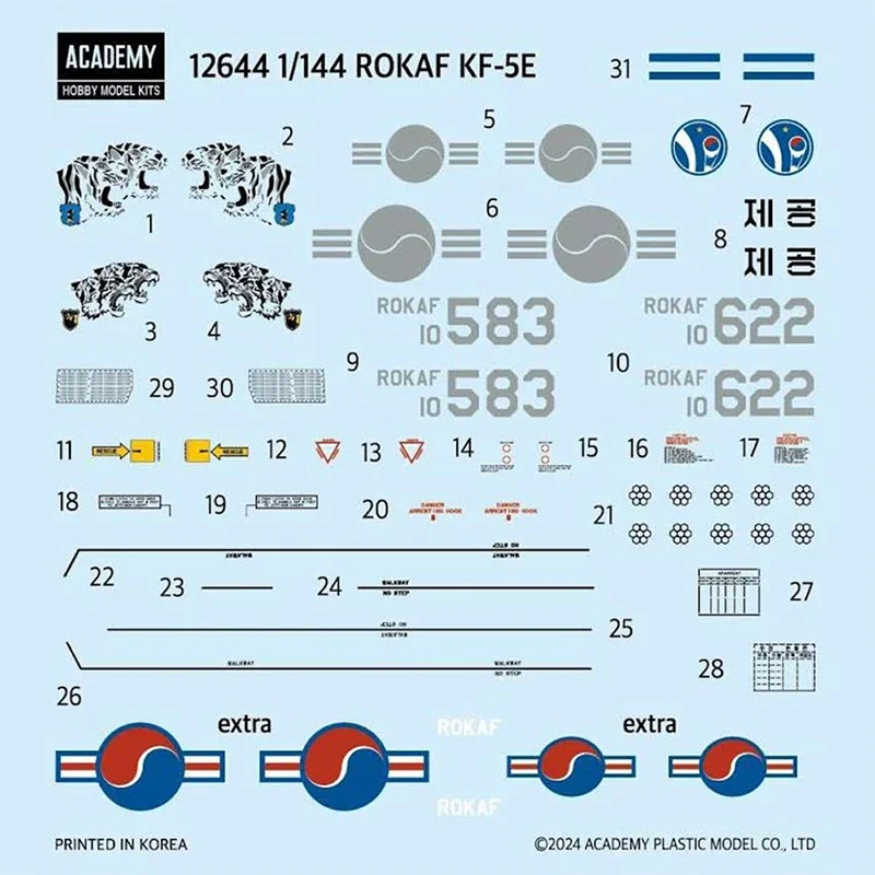 Academy ประกอบเครื่องบินโมเดล 12644 KF-5E Tiger II Fighter 1/144