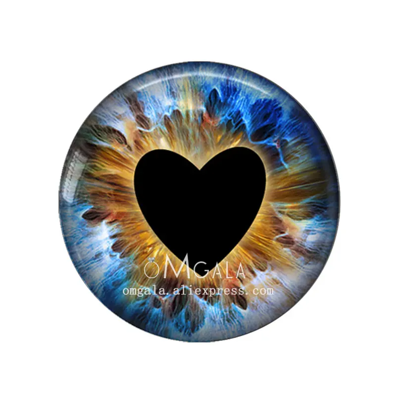 5 Pairs Heart Shape Pupil Doll Eyes Drogon Animals Eyes For Toy Round Glass Cabochon Dome Demo Flat Back Making Findings