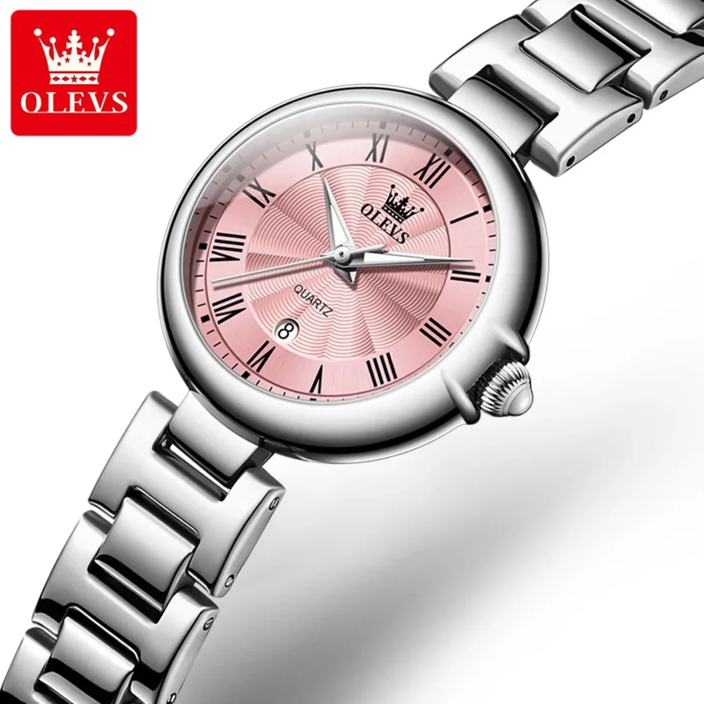 OLEVS-Reloj de cuarzo para Hombre y mujer, accesorio de marca de lujo, clásico, resistente al agua, luminoso, con calendario, elegante, 5608