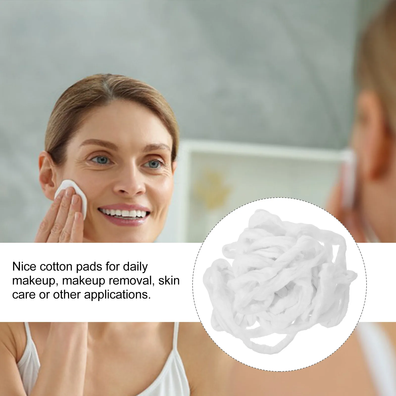 

1Pack Cotton Ball Disposable Soft Makeup Removal Pads White 200g Professional Makeup Cotton Strip for Face Nail Care Skin
