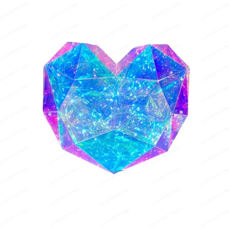 Colorful Heart Laser LED Lamp – Romantic Proposal & Wedding Scene Ambience Decoration for Valentine & Nightscape