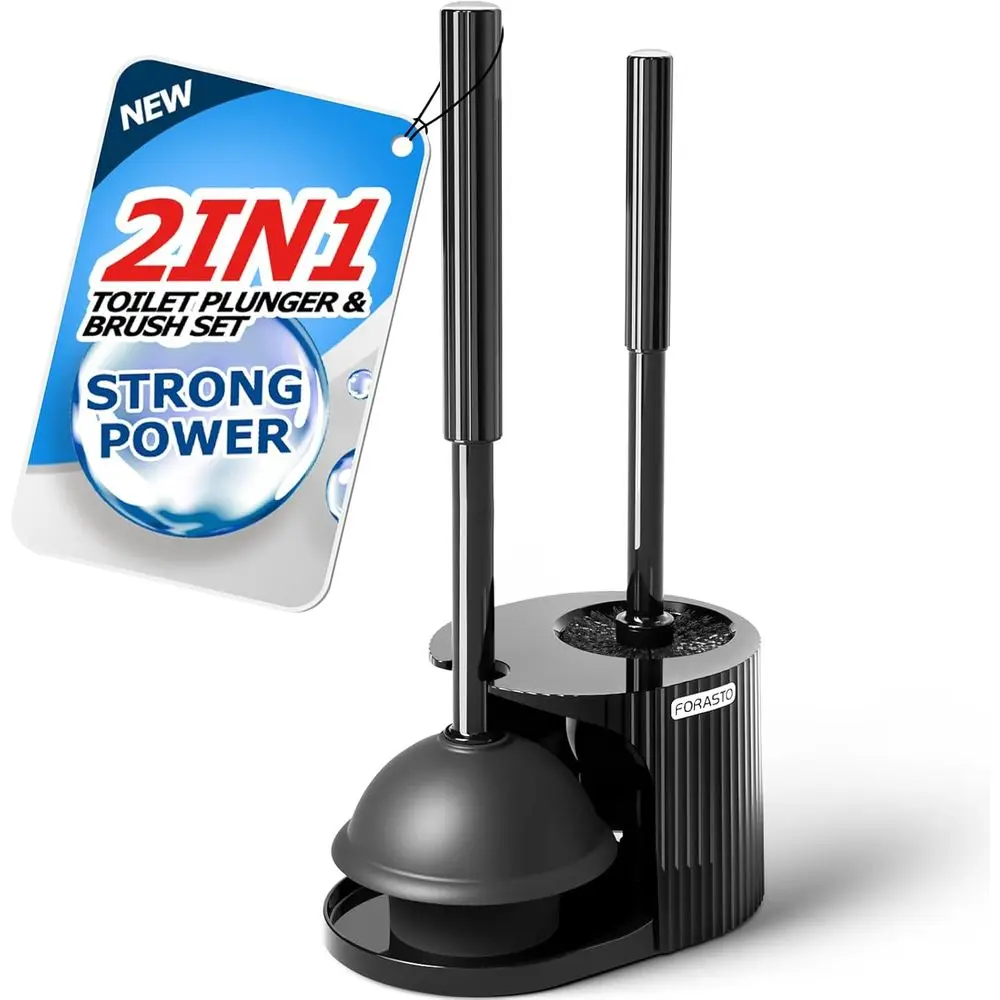 

2 in 1 Toilet Plunger and Brush Set，Extended Handle Plunger，Toilet Bowl Brush Plunger Set, Bathroom Cleaning Tools ，Toilet Brush