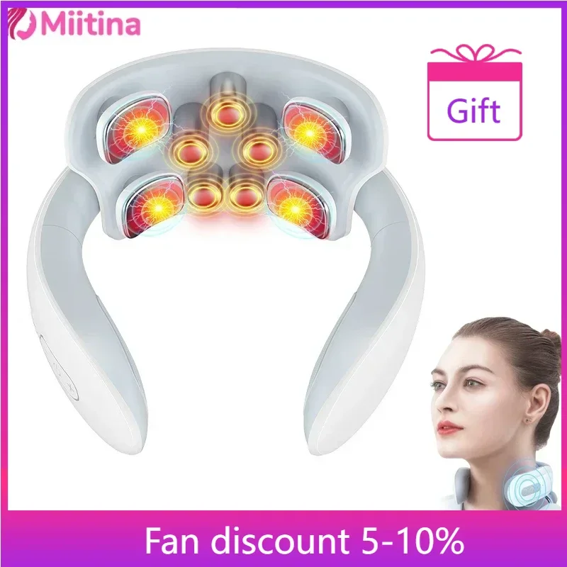 Portable intelligent cervical massager, neck massager, neck protection heating device, breathing lamp, vibrating hot compress