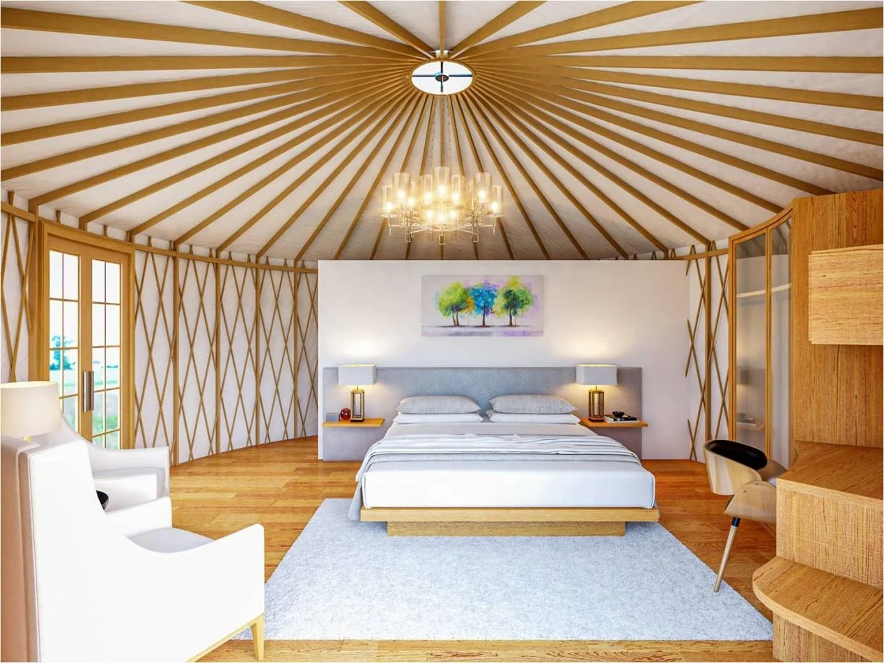 modern yurta home luxury mongolian 5m 6m yurt house glamping tent for camping