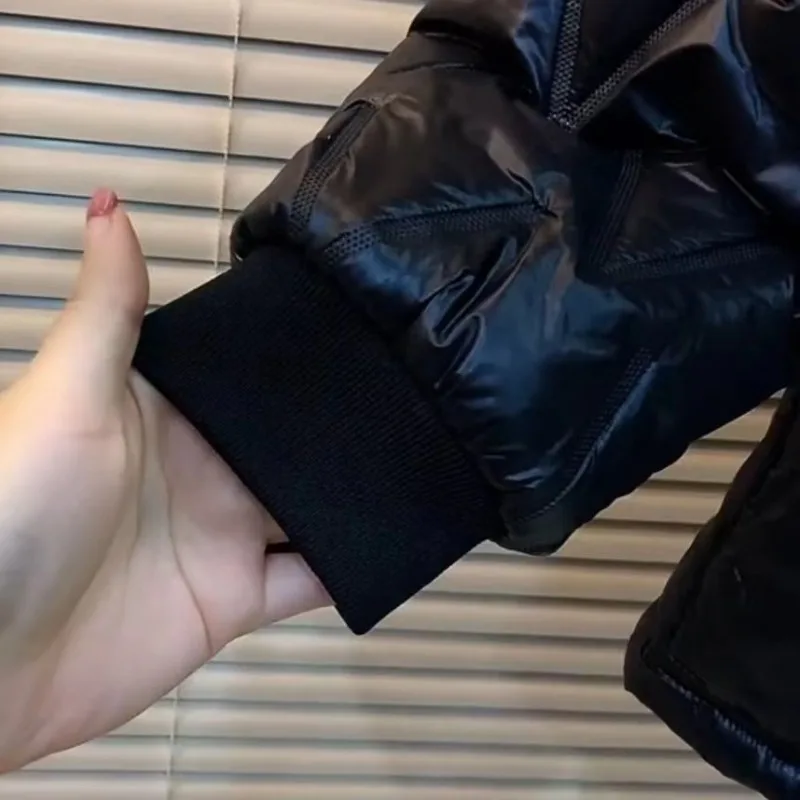 Casaco de algodão de cintura fina feminino, jaqueta de inverno, parkas femininas, bolso de botão, tamanho grande, sobretudo de lapela de pele de