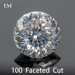 Piedras preciosas de moissanita, 100 corte facial, venta al por mayor, 0,5-5,0 CT, Color D para dijes Diy, materiales para hacer joyas con certificado GRA