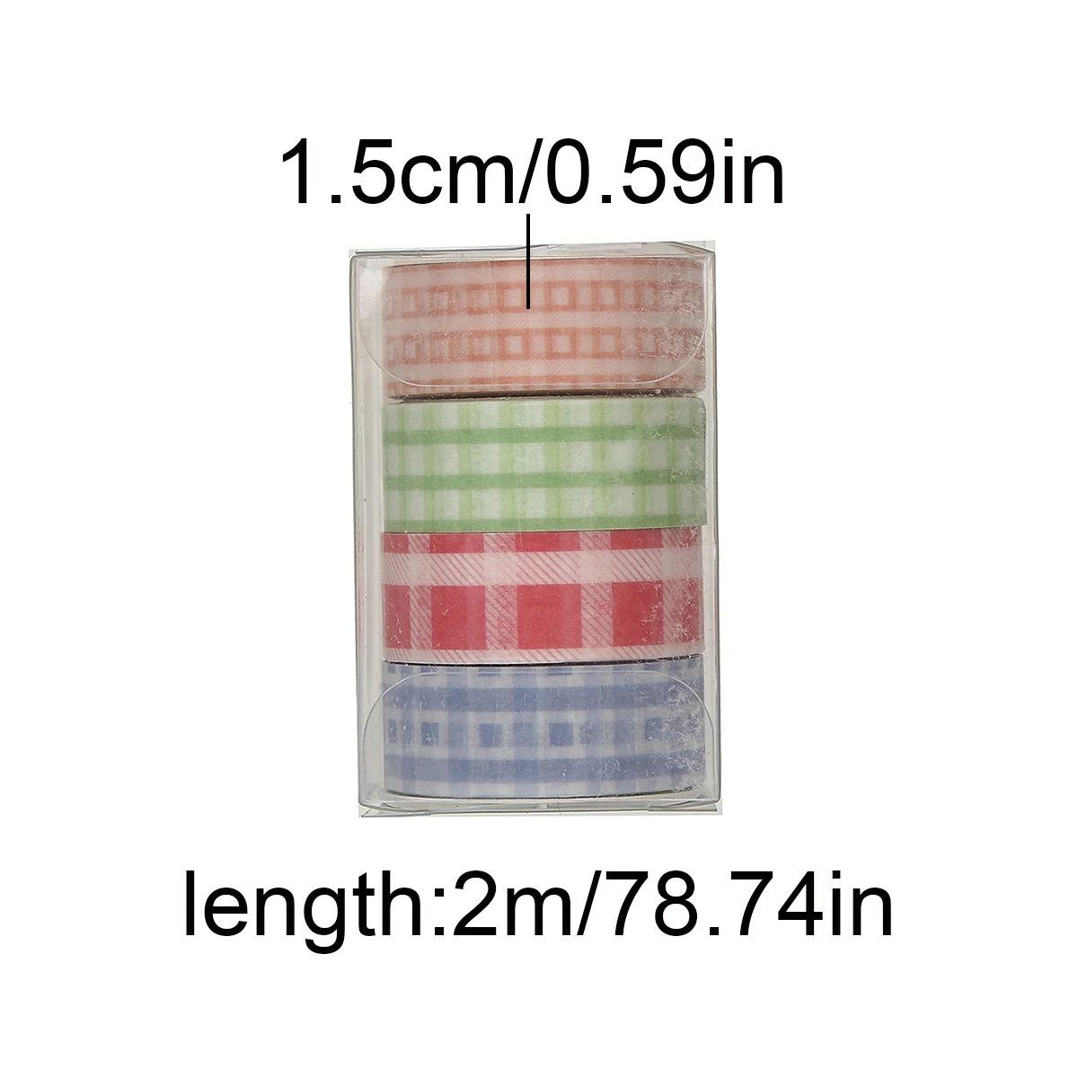 Cute Retro Plaid Washi Tape Set, DIY Scrapbook Stickers, Notebooks, Holiday Decoration Supplies, Student Back-to-School Supplies view 2