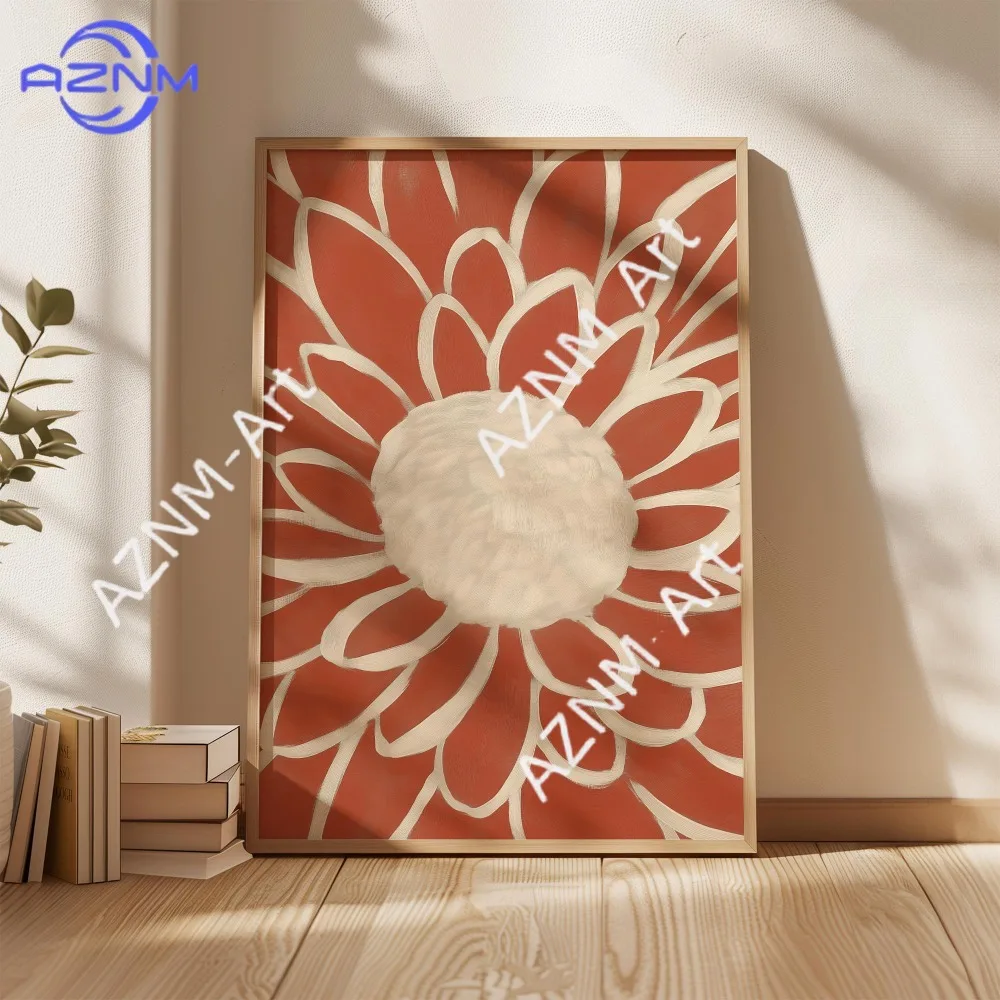 1 Frameless Retro Floral Print,Unique Creative Aesthetic Decor,Spring Decor Painting,Minimalist Wall Art,Living Room Bedroom Art