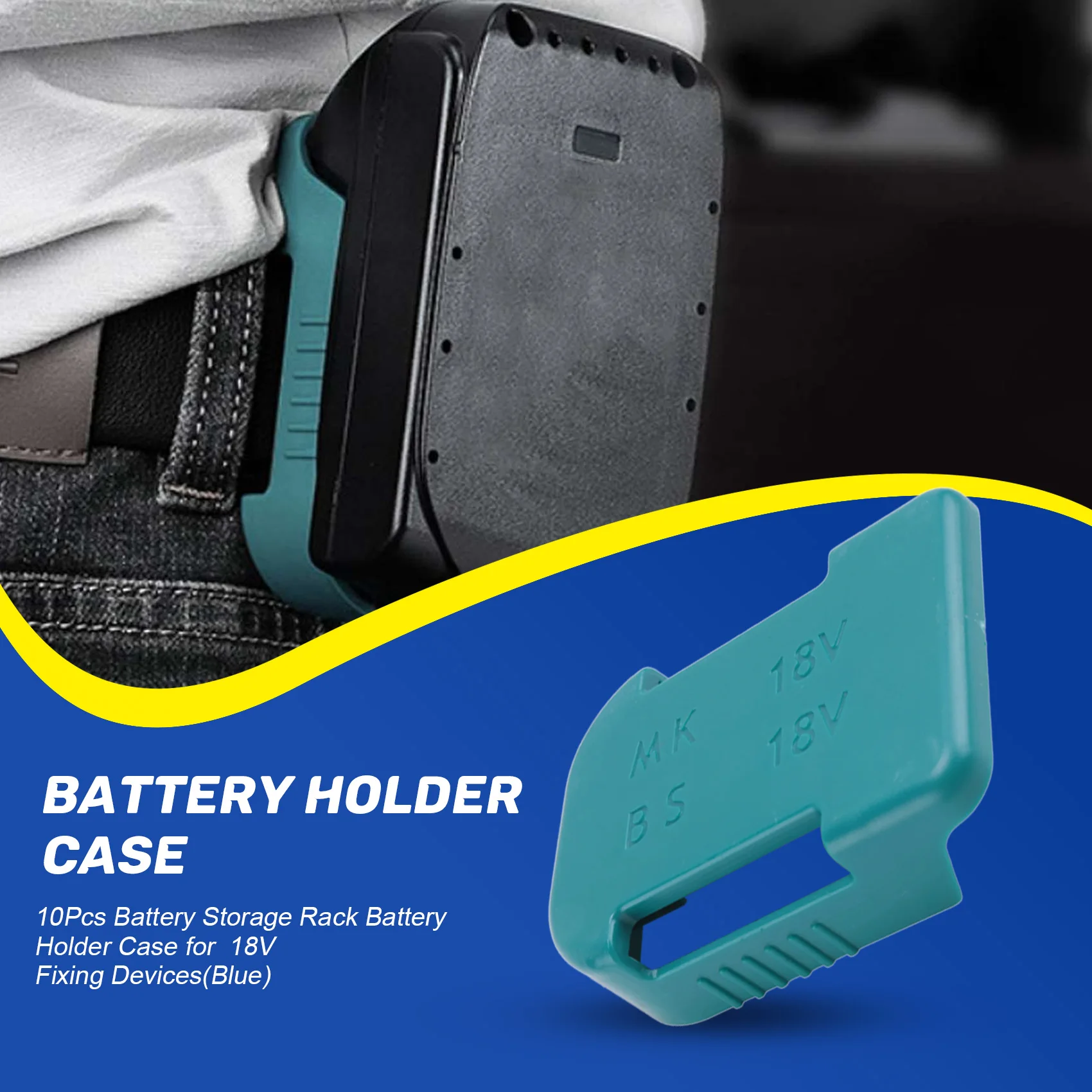FYBL 10Pcs Battery Storage Rack Holder Case for 18V BL1860B BL1850B BL1860 BL1850 Fixing Devices Mounts
