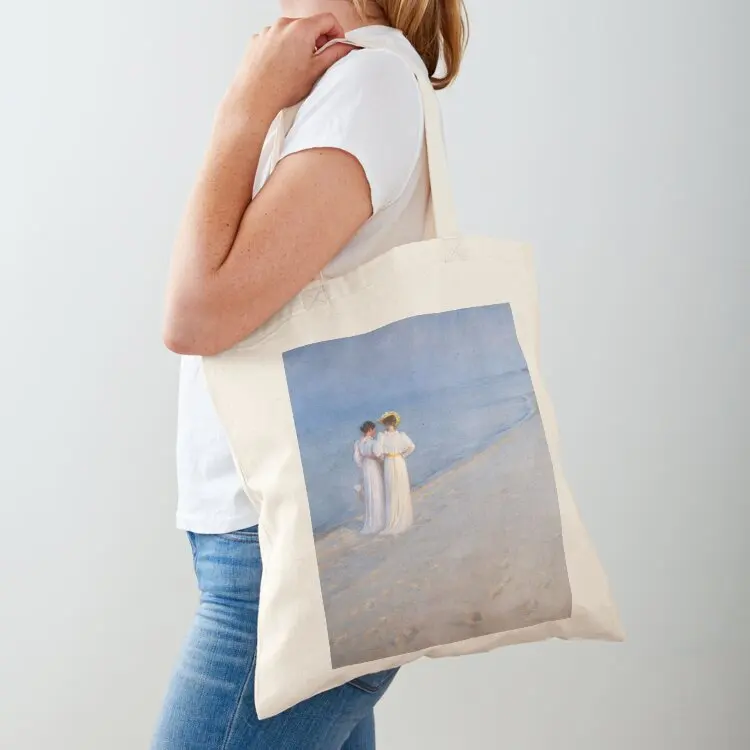 

Peder Severin Kroyer - Summer Evening on Skagen Beach Tote Bag personalized tote Custom bag canvas tote bag
