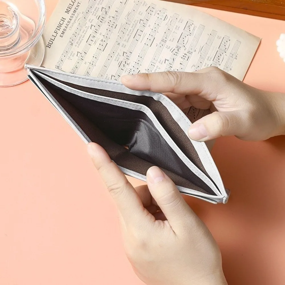 New Folding Men's Leather Wallet Matte Solid Color Coin Purse Thin Simple Credit Card Holder Travel
