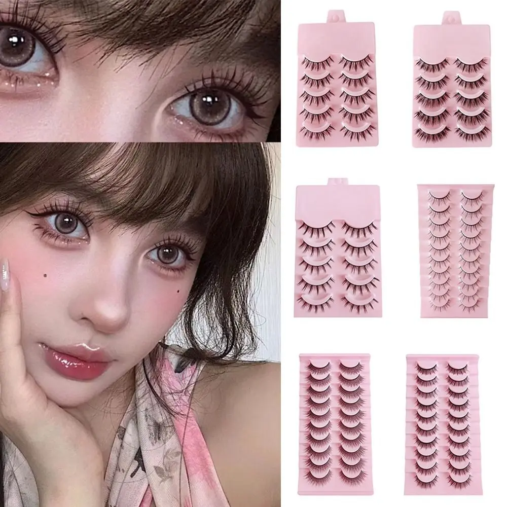 5/10 أزواج لينة ثلاثية الأبعاد المنك جلدة دراماتيكية رقيق كاذبة رمش تمديد حجم الروسية مجعد Wispy وهمية Cilios رمش تمديد