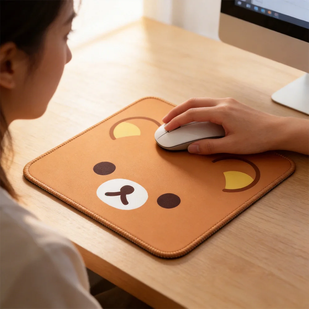 Lovely Rilakkuma Kawaii Mouse Pad Small Rubber Gaming Mousepad Gamer Stitching Dining Table Desk Mat PC Computer Keyboard Mats