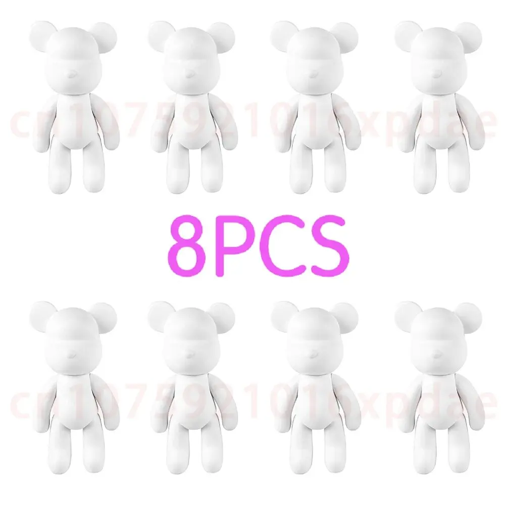 Fluid Bear Paint 23cm POPOBE Wholesales Bear Handmade Gloomy Bear White Blank Vinly Toys for DIY Painted Medicom Toys