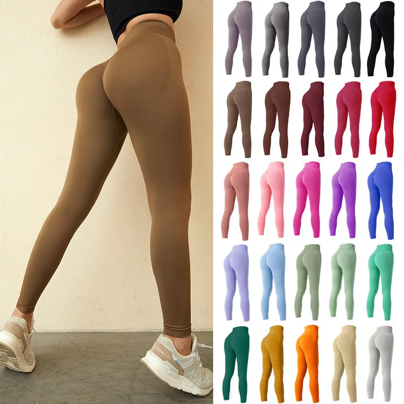 

Autumn and winter peach hip yoga pants, sports cycling pants, quick drying yoga clothes, high waist tight fitness pants