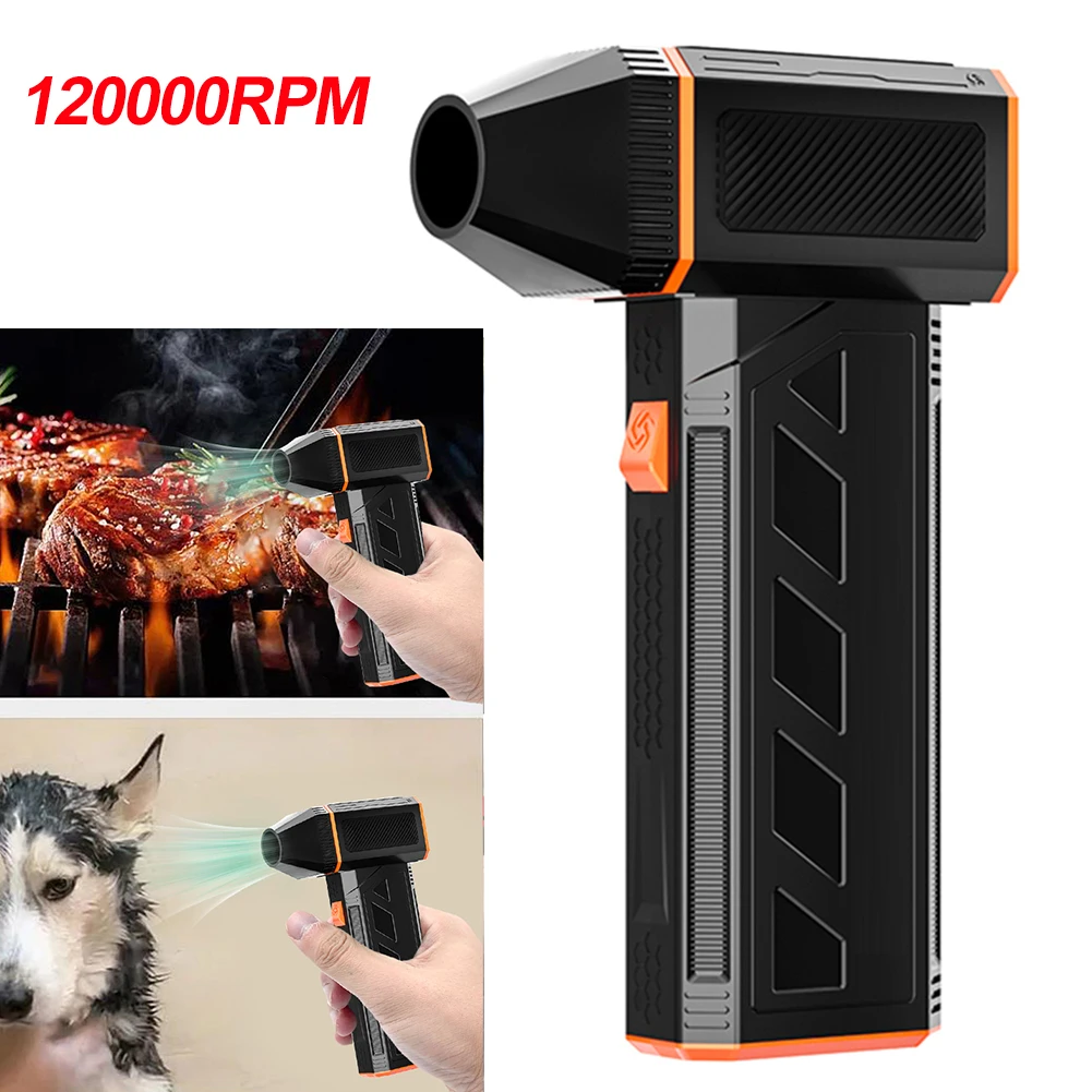 

120000RPM Violent Blower 120W Brushless Motor Air Blower 3 Speeds Adjustable Dust Blower Wind Pressure 150g for Outdoor Cleaning