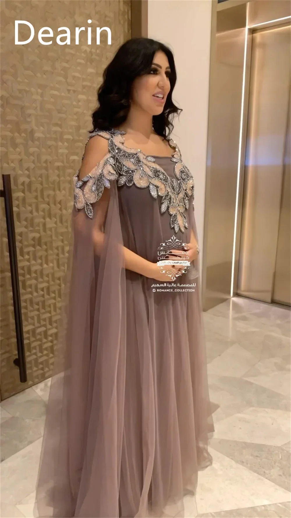 Customized Formal Gown Women Evening Dearin Scoop Neckline A-line Floor Length Tulle Bespoke Occasion Dresses Prom Dress