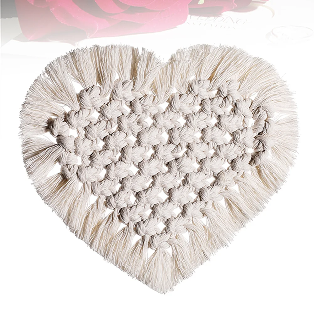 

Heart Shaped Weaved Tableware Mat Dish Plate Bowl Pad Table Placemat Heat Insulation for Home Decor Weaved Tableware Mat
