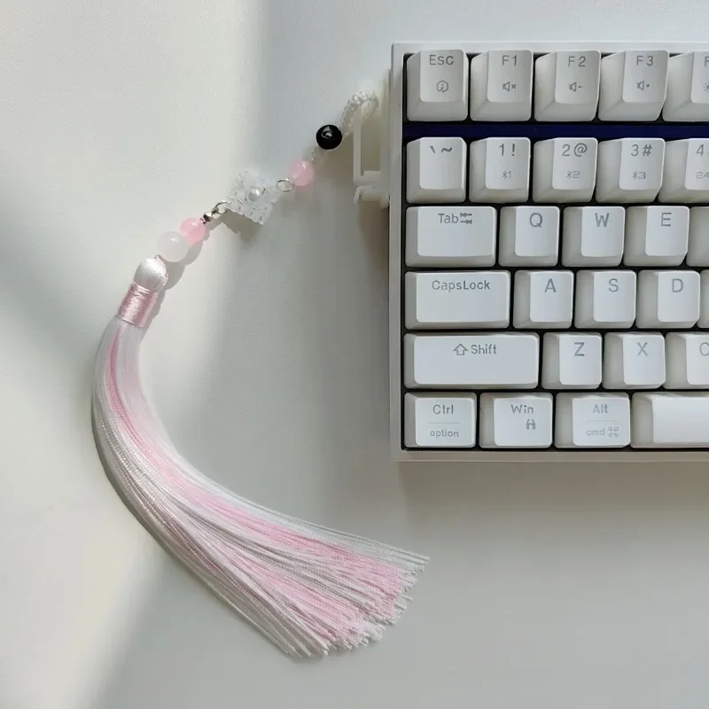 

Wooting Keyboard Ribbon Custom DIY Ping Buckle Tassels Ribbon Pendant Chinese Style Simple Handmade Keyboard Decoration Ribbon