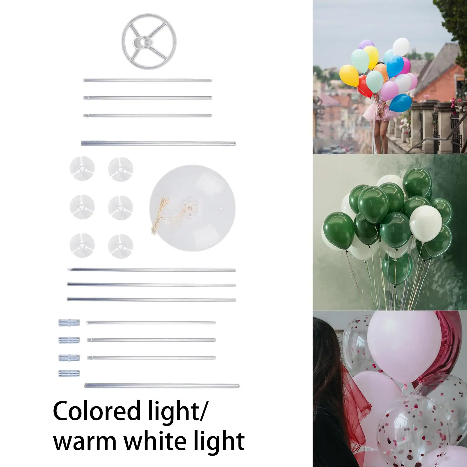 مجموعة عمود البالونات المضيئة DIY لديكور حفلات أعياد الميلاد والذكرى السنوية #3