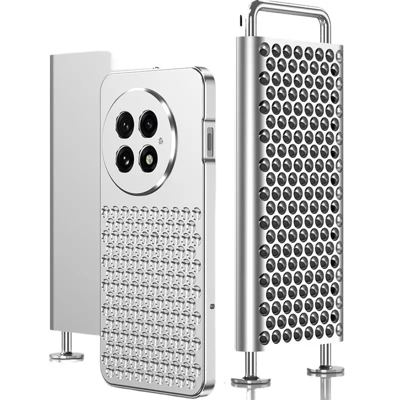 

Премиум металлическая полая пряжка с отверстиями для рассеивания тепла, задняя крышка для OnePlus ACE 5 Pro, противоударный чехол для телефона с пружинной пряжкой