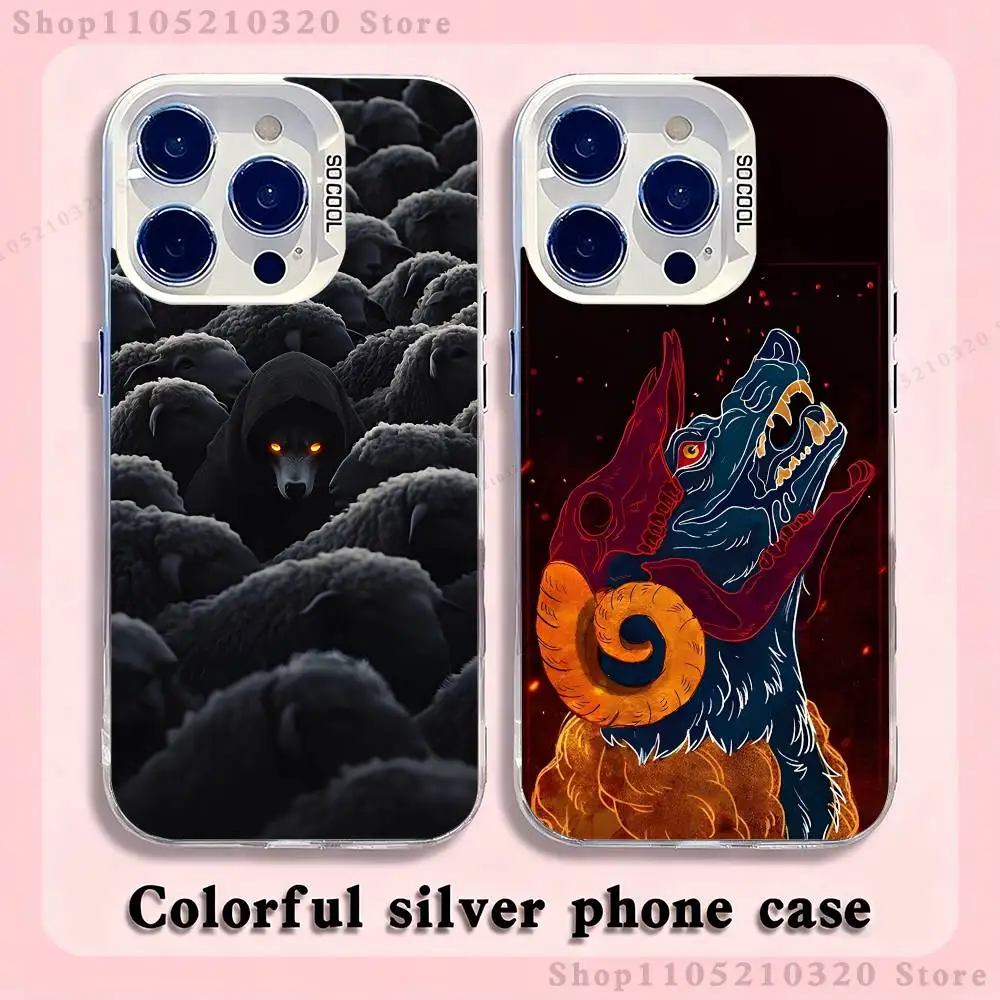 

Sheep in wolf's clothing art Phone Case For iPhone 17,16,15,14,13,12,11,Pro,XS,Max,Plus,Mini,SE4,E white Matte Shockproof Cover