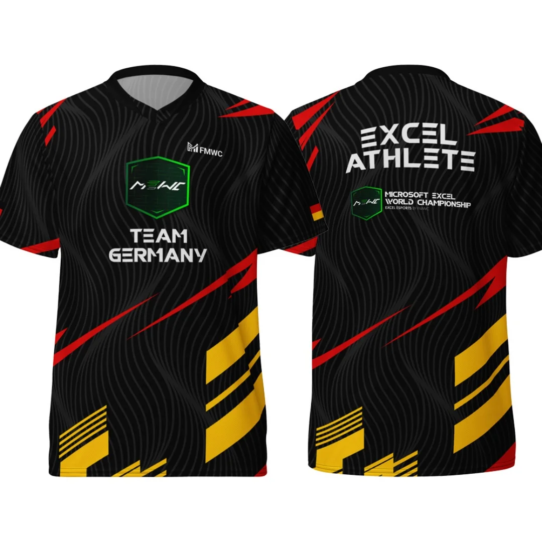 

Футболка для киберспорта Excel Esports 2026, джерси сборной Германии, быстросохнущая, для мужчин и женщин, детская одежда, топ в стиле Y2K