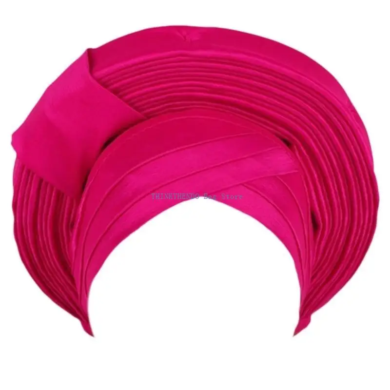 340D African Stretch Auto Hair Wrap Turban Hat for Women Dressing Up Stretchable Turban for Ladies