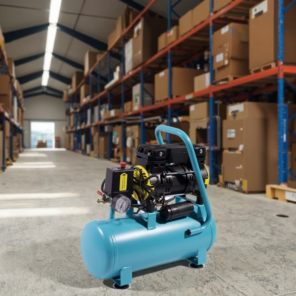 Low Noise Oil-Free Piston Compressor Motor-Driven Air Compressor for Dental & Portable Manufacturing Applications