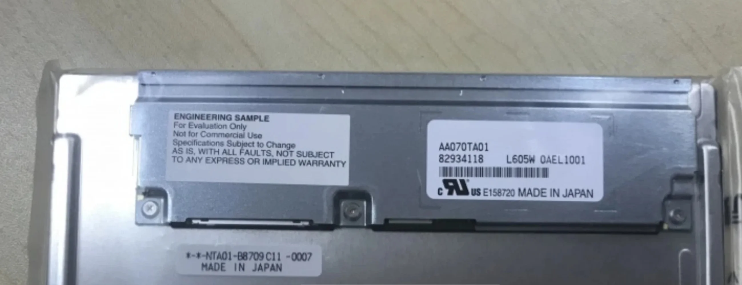7-inch LCM1280×768 262K/16.7M	 WLED LVDS AA070TA01 LCD display screen in stock