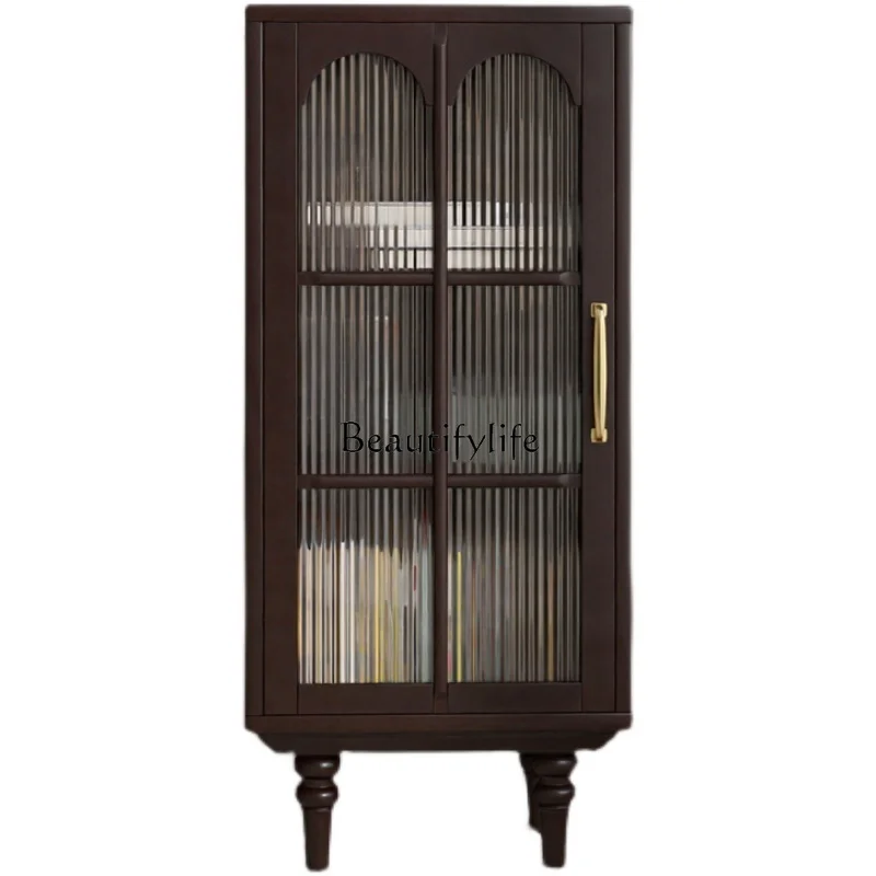 

American-style Solid Wood Living Room Storage Cabinet French Light Luxury Sideboard Wall-mounted