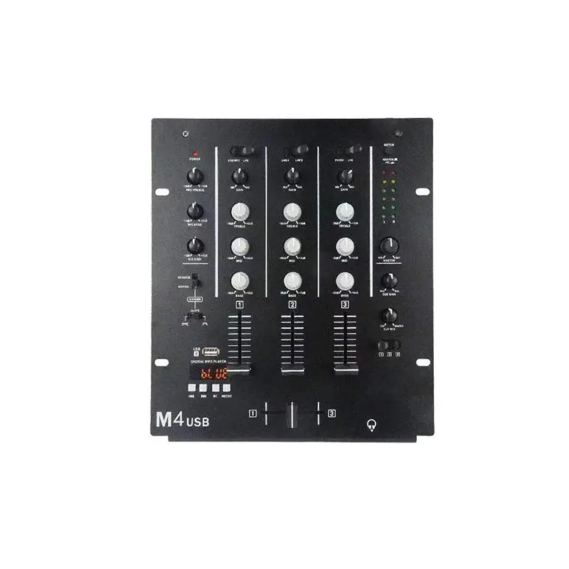 Professional four-channel KTV stage DJ audio mixer