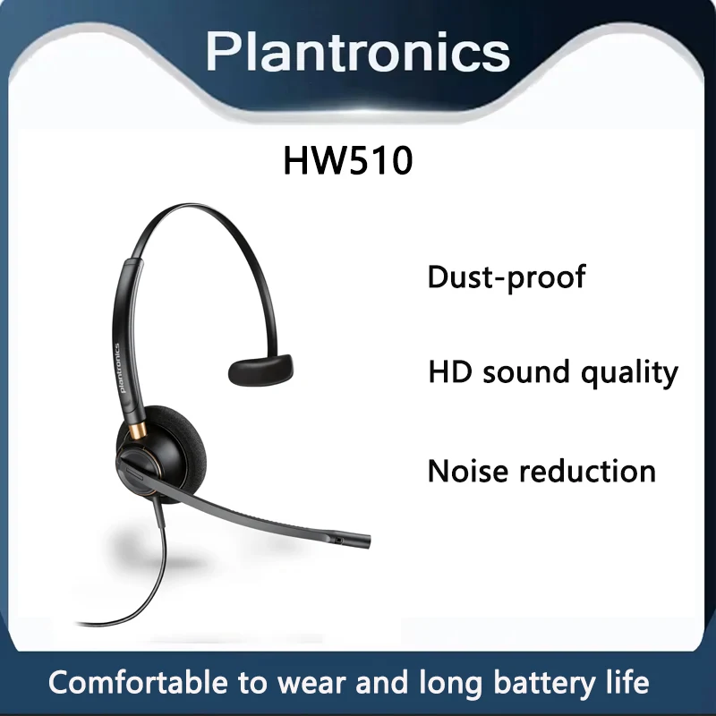 Originale Plantronics Poly HW510 Cuffia Servizio clienti Telefono CC Auricolare Telemarketing Phone