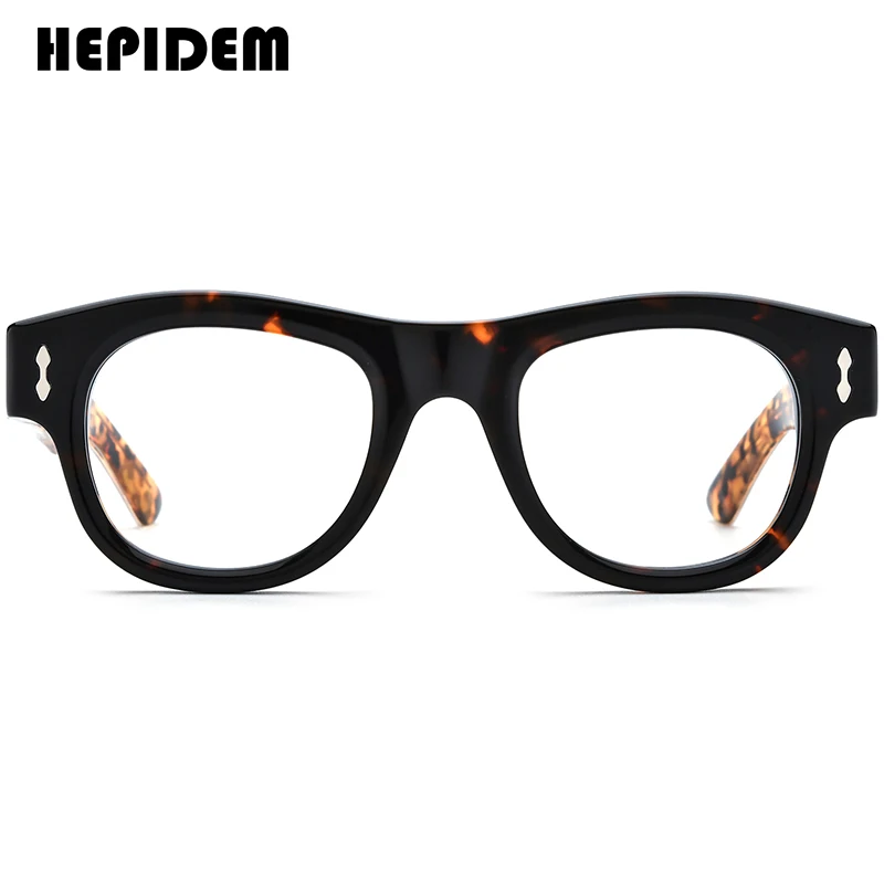 HEPIDEM Thick Acetate Glasses Men 2026 New Retro Eyeglasses Women Famous Brand Designer Square Japanese Handmade Spectacles 9423