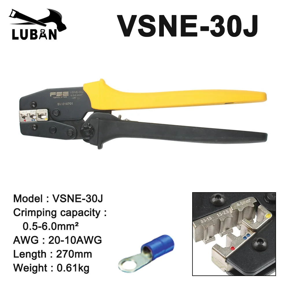 No-insulated terminals crimping tools electrical pliers high precision brand clamp VSNE-10A  VSNE-10WF  VSNE-30J hand tools