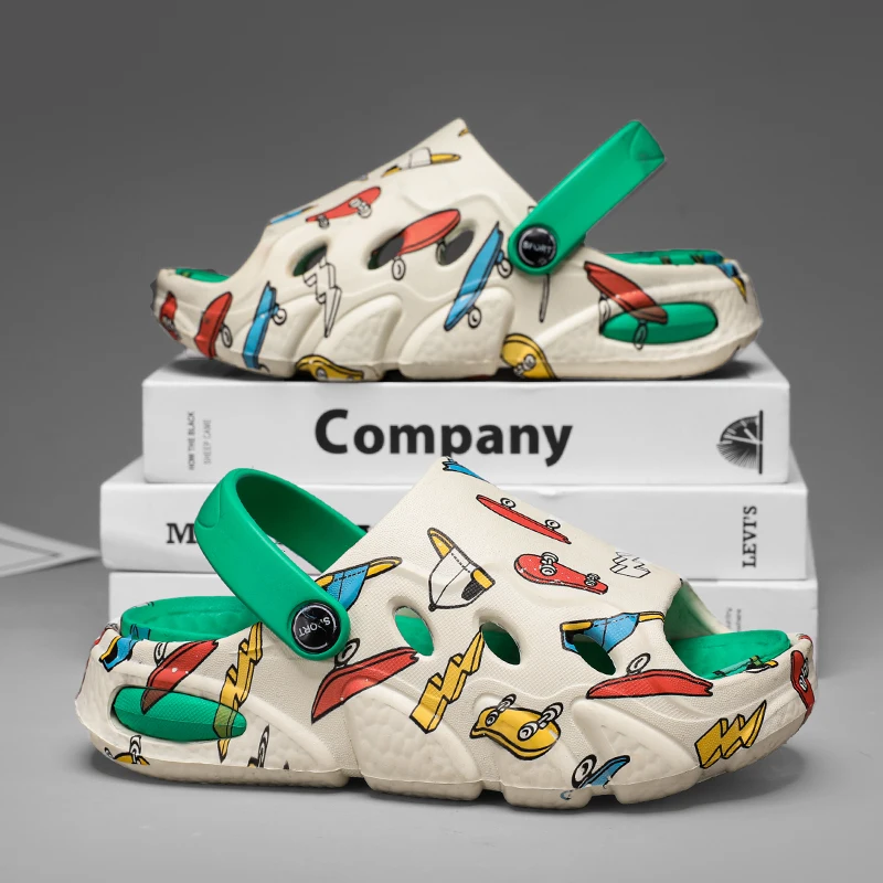 A pair of children's summer open-toe slippers, two-in-one indoor and outdoor beach shoes, size 27-37，AL-6605-6