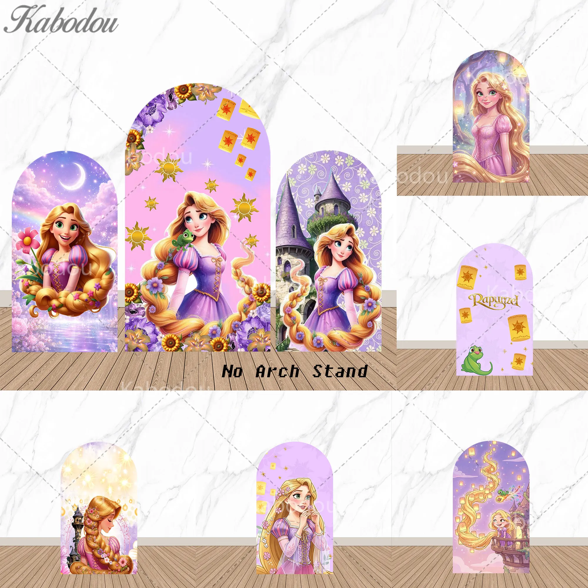 

Tangled Theme Backdrop Arch Cover Rapunzel Princess Girls Baby Shower Birthday Party Tower Lantern Glitter Background Decoration