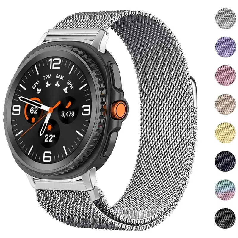 Pasek Milanese Loop do Samsung Galaxy Watch 8 Classic 44mm-40mm, bransoletka ze stali nierdzewnej z magnetycznym zapięciem, pasek do Galaxy 8 46mm