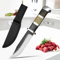 Butcher Boning Knife Hand Forged Blade Wooden Handle Kitchen Knives Cleaver Meat Fruit Fish Slicing Knife Chef Cooking BBQ Knife