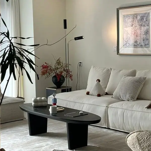 Tavolino da caffè nordico in legno massello wabi-sandy wind Designer di tavoli con bordo medievale francese