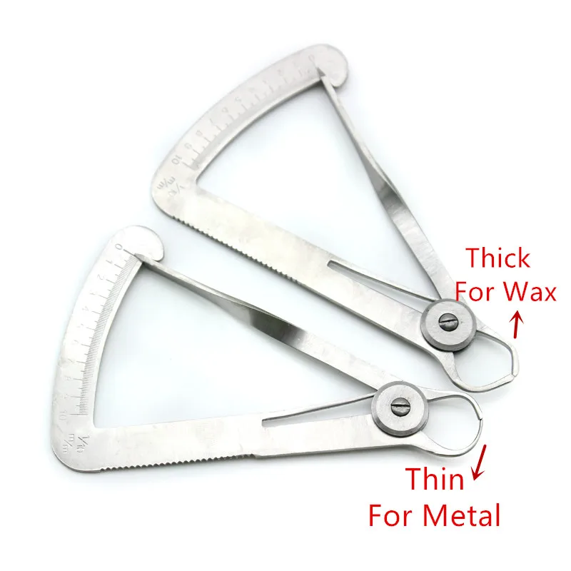 1pc Dental Gauge Caliper Dentist Stainless Steel Wax Thickness Measurement Ruler Dentisty Lab Tools For Metal / Wax Autoclavable