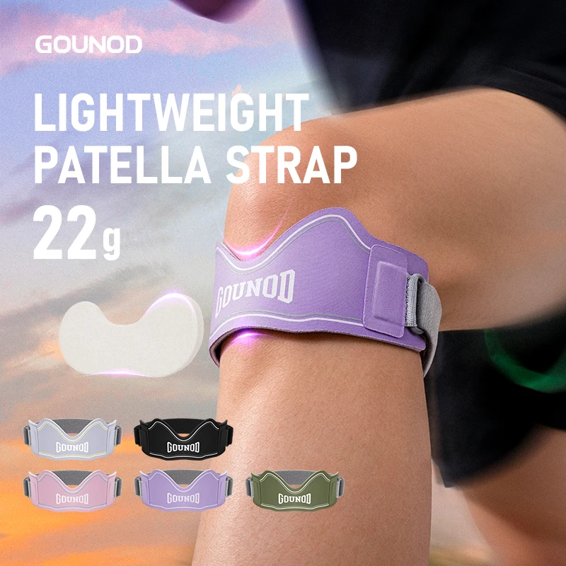 GOUNOD Knee Brace Support for Running Sports Adjustable Knee Strap Patella Protector for Basketball Hiking Gym