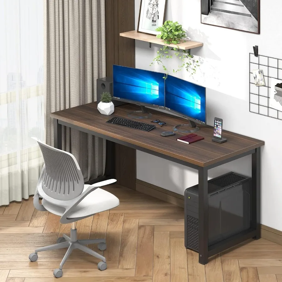 Large Office Desk for Home Office with Wide 63 Computer Desk Table Ideal for TwoPerson Workspaces Features Sturdy Metal Frame w